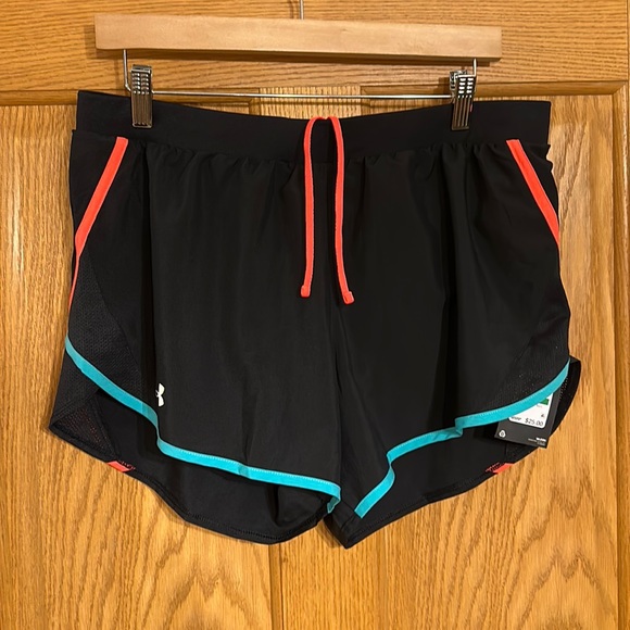 Under Armour Pants - Under Armour Women's Fly By 2.0 Heat Gear Running Shorts - black/turquoi…